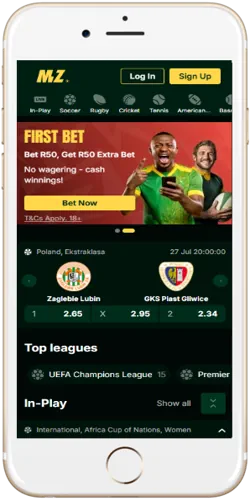 Mzansibet South Africa mobile interface mockup